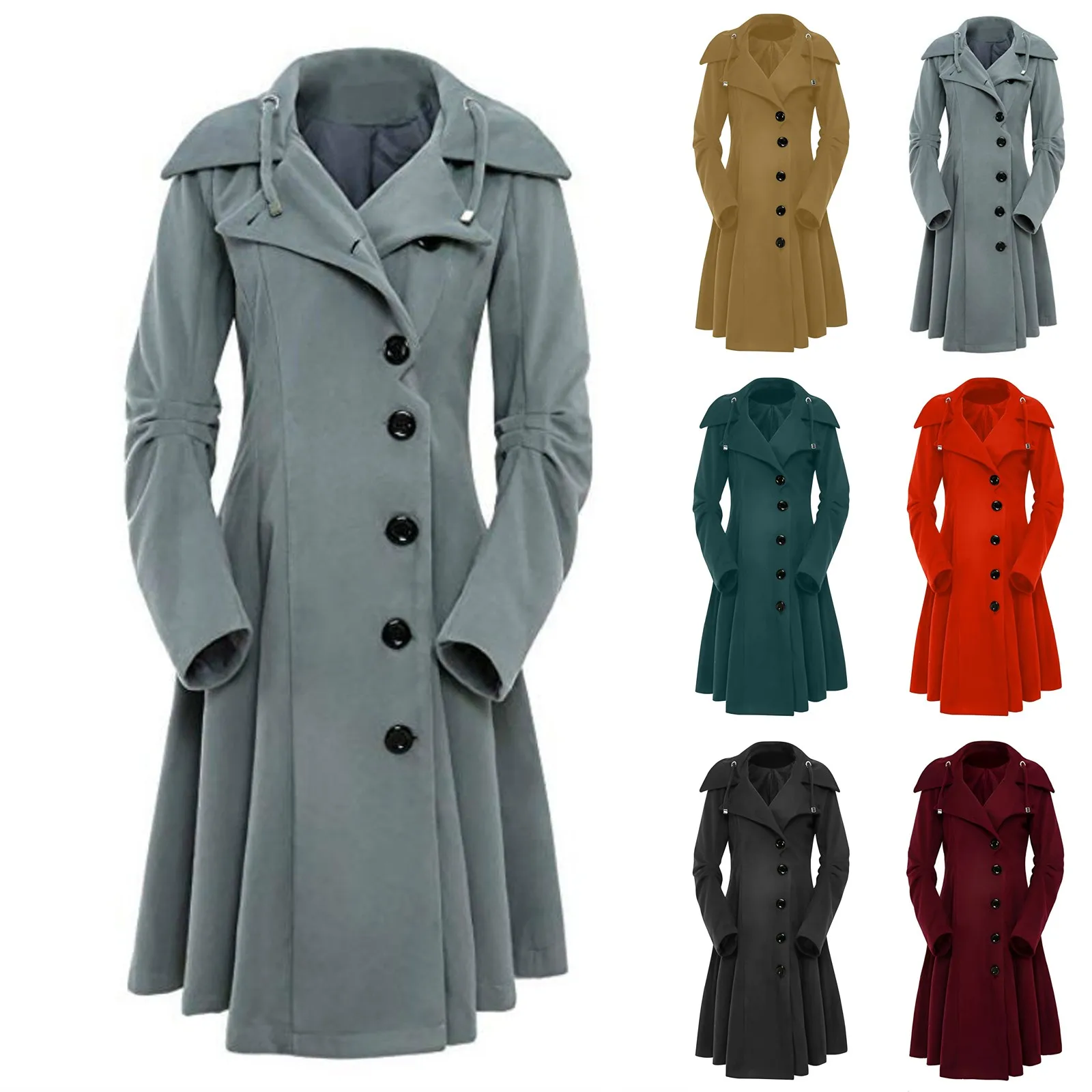 معطف قوطي معطف واق من المطر 2025 قوطي طويل نحيف غير متماثل طية صدر السترة زر أنيق Y2k ملابس الشارع الشهير Egirl ملابس خارجية عتيقة