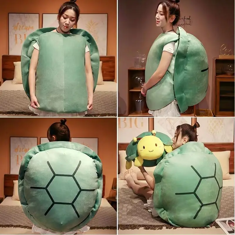 150CM Funny Big Turtle Shell Skin Toy Adult Can Wear Sleeping Bag Stuffed Soft Pillow Cushion Creative Gifts For Friends Kids