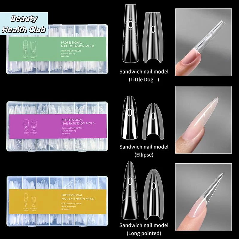 【120/150/240Pcs Nail Forms Multiple Sizes Extensions-Dual Forms Coffin Oval Almond Nail Forms Top Mold Bottom Mold Extensions】