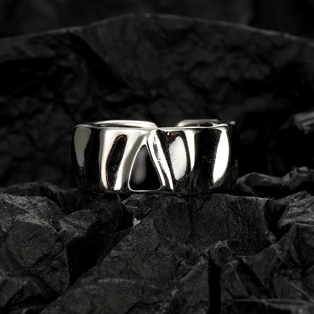 

Стерлингового серебра 925 пробы, нерегулярное треугольное кольцо с лавой, эпоксидная смола, открытое кольцо, подарок на день рождения, годовщину вечеринки