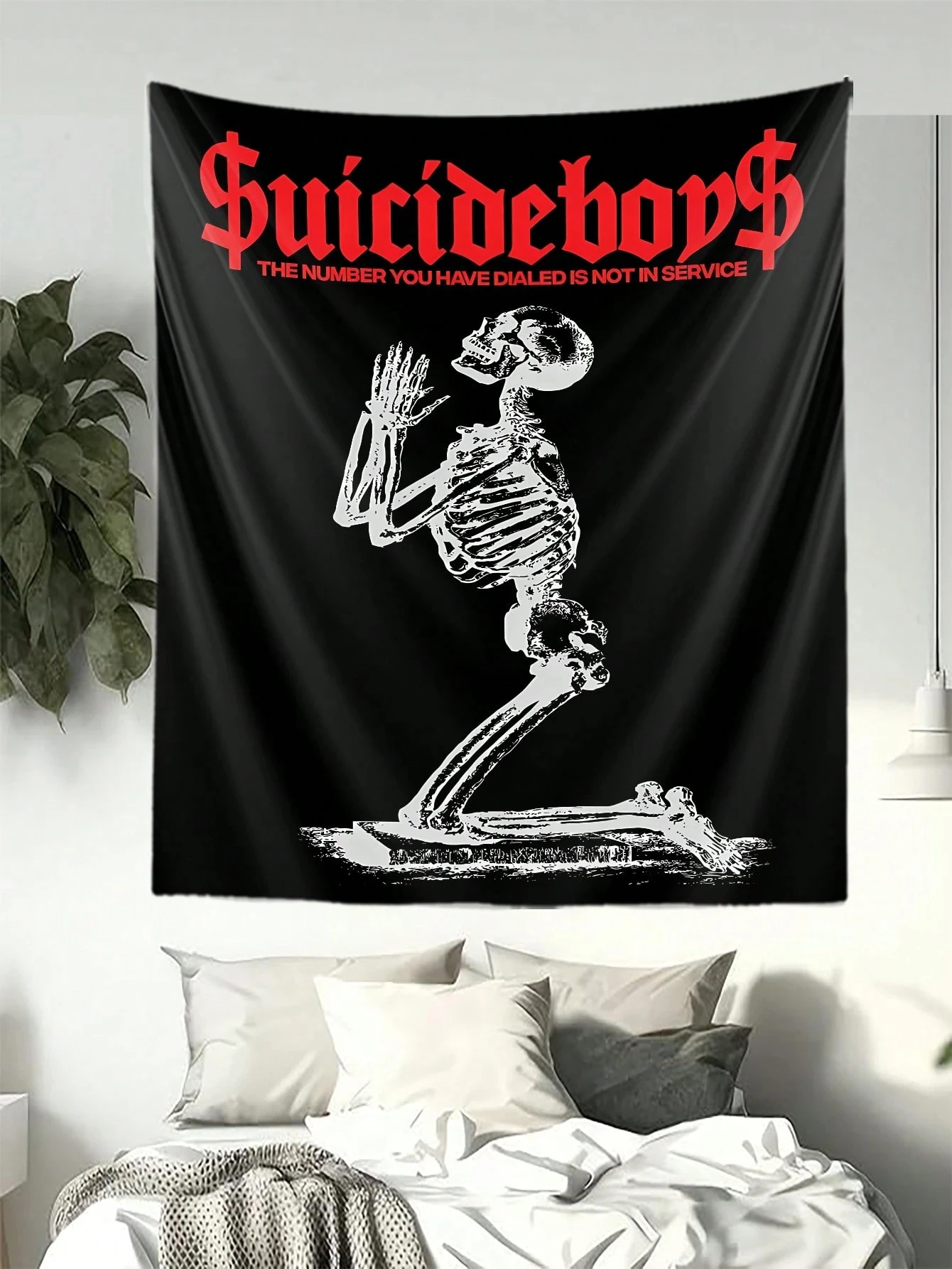 Terror Skeleton Tapestry Suicide Music Boy Tapestry Suitable For Bedroom Room Decoration Items Tapestry Wall Cloth Wall Carpet