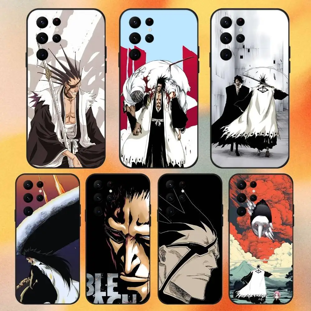 

B-BleachS Zaraki Kenpachi Phone Case For Samsung S 25,24,23,22,30,21,10,9,Ultra,Plus,Lite,FE,4,5G Black Soft Case