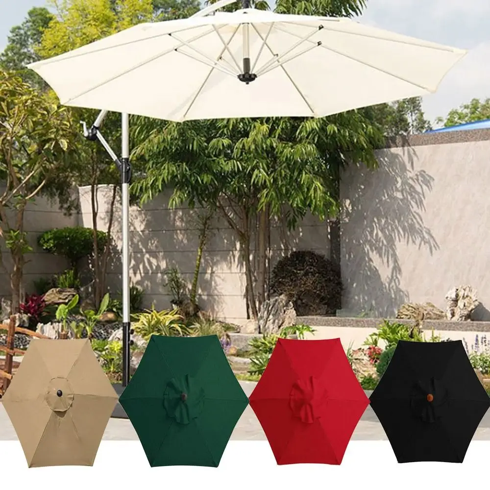 Fabric Garden Parasol Canopy Replacement Cover for 2m 6 Arm Patio Sun Umbrella