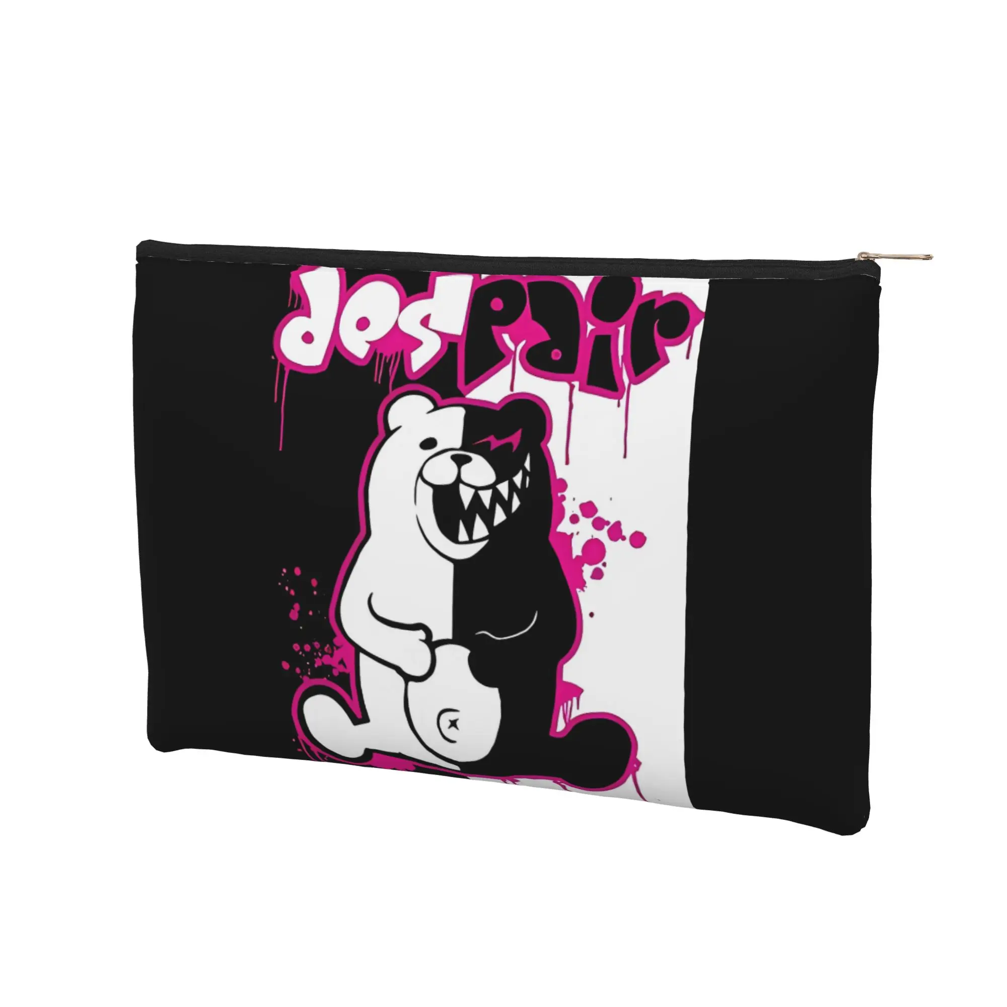 Y2K Lightweight Graffiti Danganronpa  Monokuma Despair Makeup Bag Toiletry Bag with Zipper Cosmetic Pouch