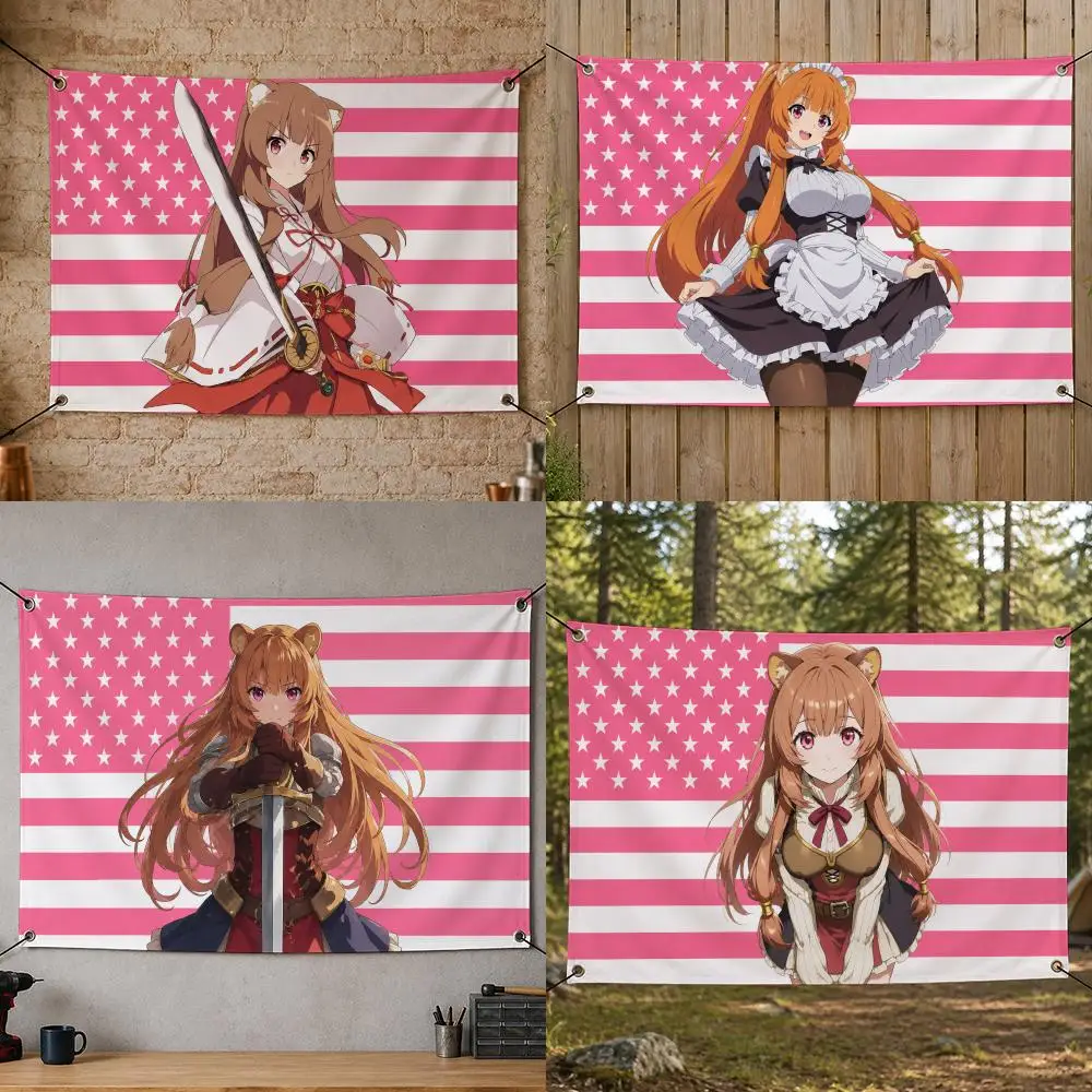 Anime Timeless Japanese T-The Rising of the Shield Hero Flags Flag Banner for Bedroom Dorm Party Home Living Room Game Room Gift