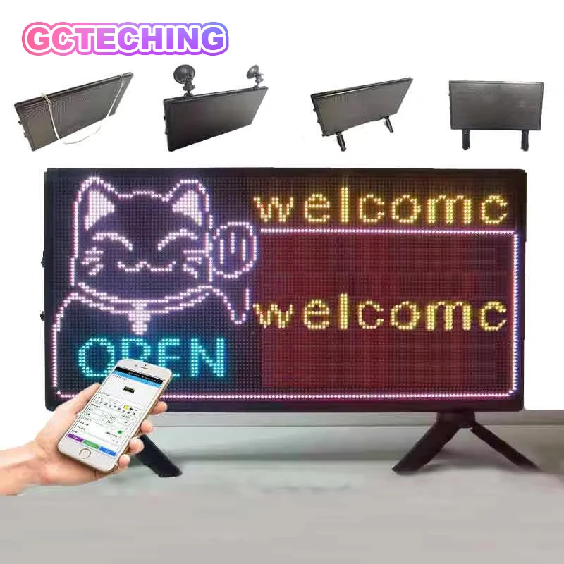 P3 LED Programmable Billboard Rechargeable Display Screen Full Color Advertising Panel Message Scrolling Sign Board 41*22cm