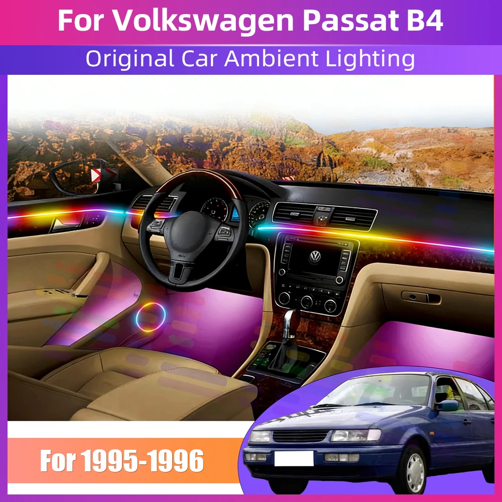 

With App Control Ambient Atmosphere Strip Light Decorative Lamps 12V Car Interior Neon Led Strip For Volkswagen Passat B4