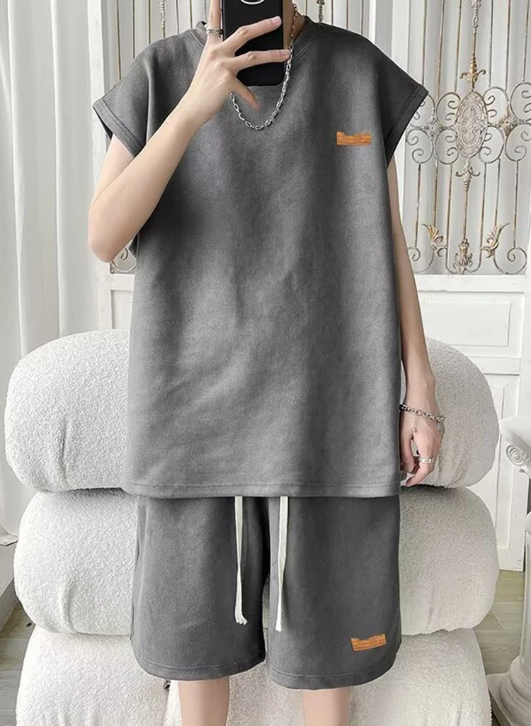 

Plus Size Men's Summer Casual Set Loose Fit Short Sleeve Shirt & Comfortable Stretch Shorts