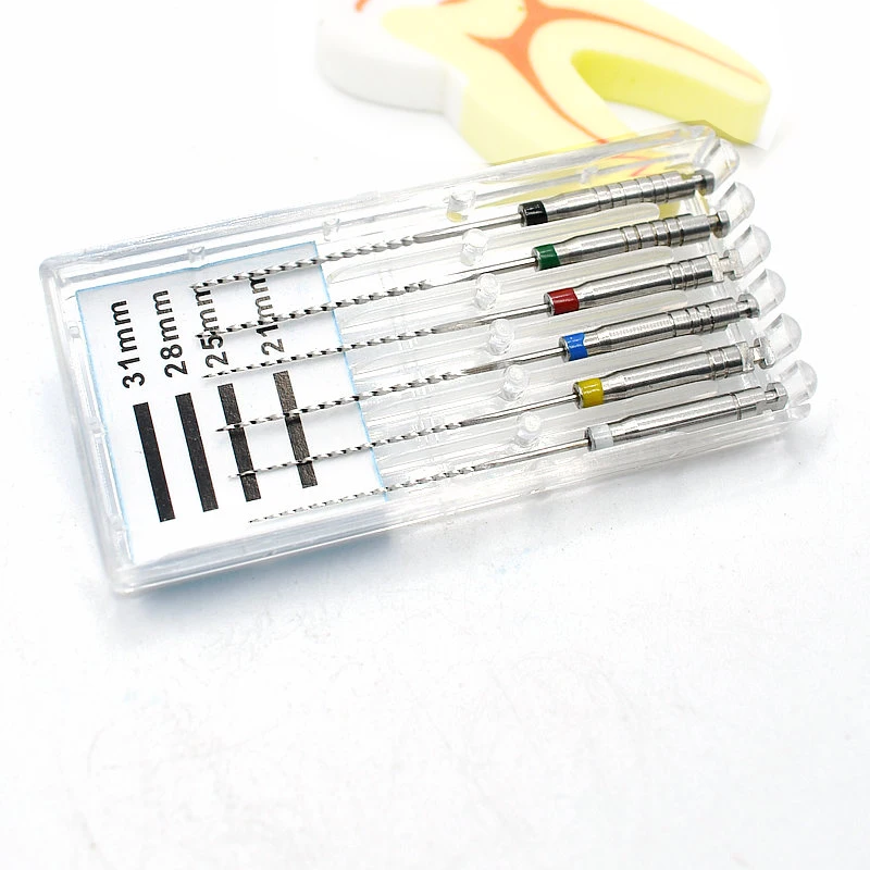 6pcs/pack R Files Stainless Steel Dental Engine Endodontic Instruments Dental Root Canal Files Treatment Tools 21mm/25mm