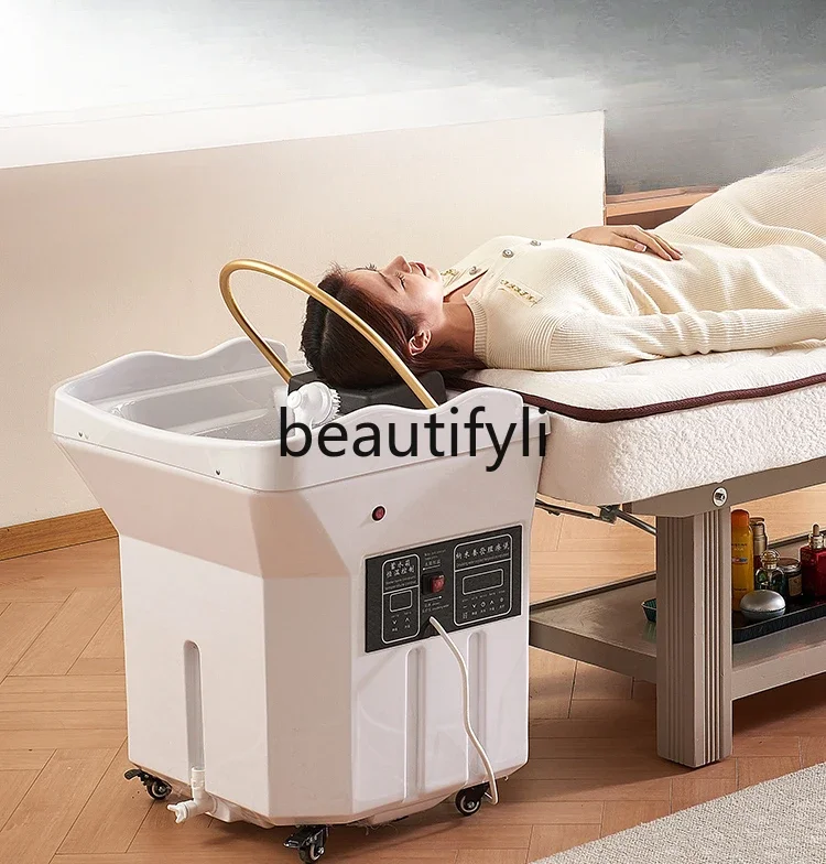 

Mobile shampoo basin head treatment bed Water circulation beauty bed Grafting head treatment instrument Fumigation spa machine