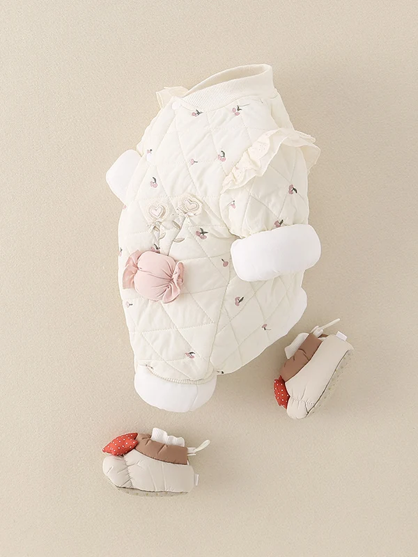 Princ Sle Completo invernale per neonata Tutina in cotone sottile Adorabile abbigliamento caldo da esterno Taglia 3 mesi