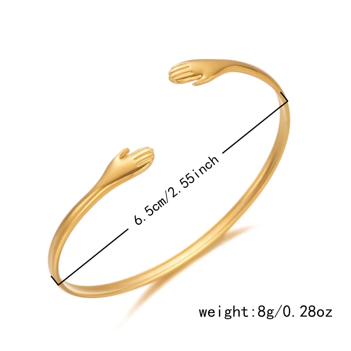 Romantic Hug Hands Embrace Opening Bracelet For Women Men Stainless Steel Minimalist Love Hand Thin Wrist Bangles Dainty Jewelry