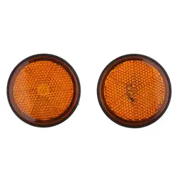 2 Pieces Round Reflectors Universal for Motorcycle Bikes ATV Dirt Bike Red Orange Blue