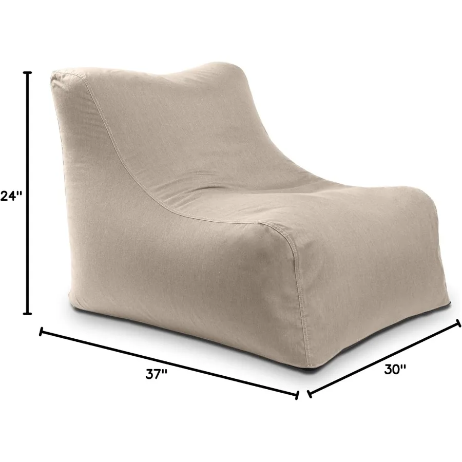 Ponce Outdoor Bean Bag Chair - Weather Resistant Patio and Poolside Lounge Seating