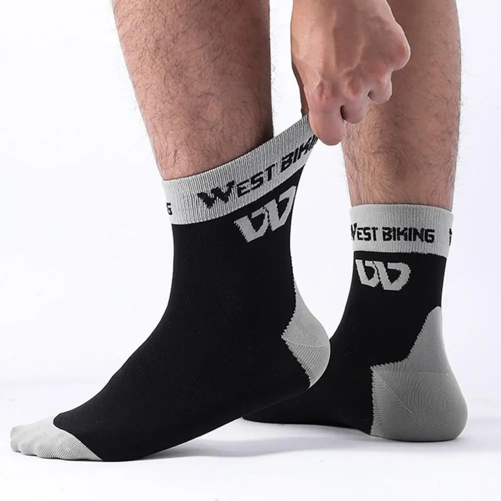 

1 Pair Wear-resistant Bicycle Socks Breathable Non-deformation Cycling Socks Good Breathability Sport Socks