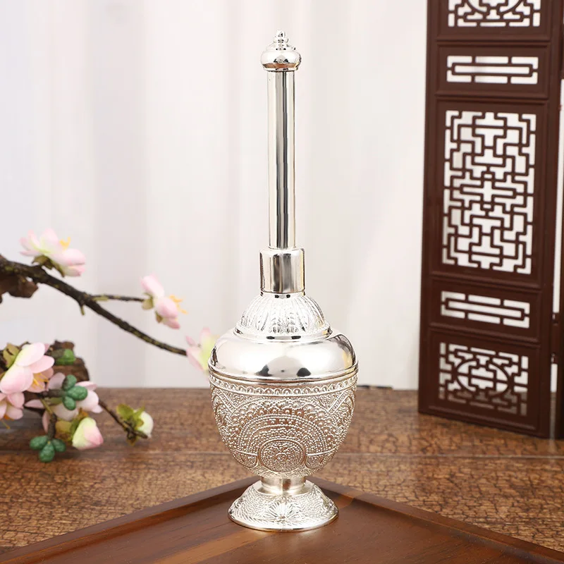 Decorative Holy Water Bottle for Desk European Silver Plated Oil Container for home office desktop handicrafts decoration