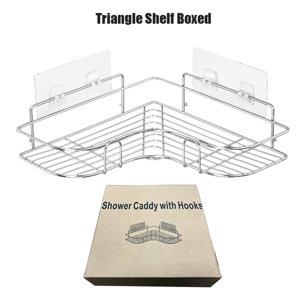 ห้องน้ำชั้นวางชั้นวางอุปกรณ์ครัว Organizer ชั้นวางมุมกรอบเหล็กอาบน้ำแคดดี้ Storage Rack ผู้ถือแชมพู