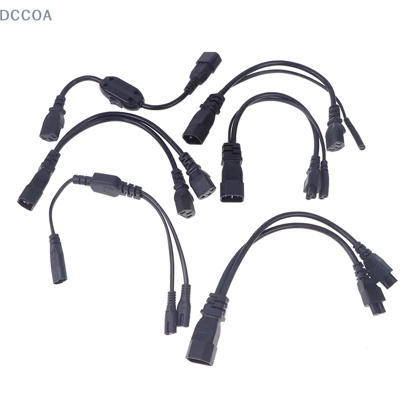 IEC C14 Male Plug To 2XC13 C5 C7 C11 Female Y Type Splitter Power Cord,C14 To 2ways C13 Power Adapter Cable 250V/10Acable