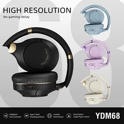YDM68 Headphone Bluetooth Headset Gaming Headsets Over-ear Earphone Wireless Earpiece Sports with Microphone Battery Durable