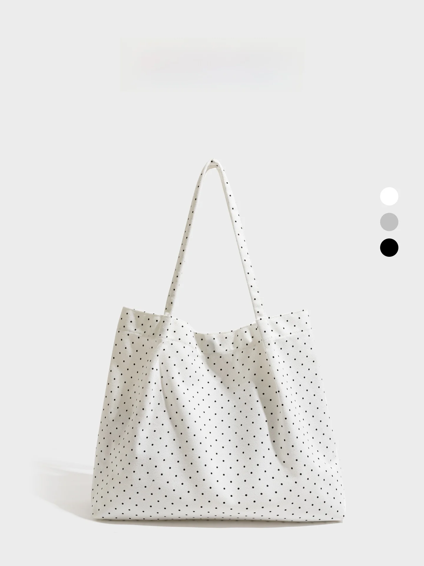 

Large Capacity Canvas Polka Dot Shoulder Bag Handbag Women's Tote Bag Youthful Style Magnetic Closure Soft Fabric Bag