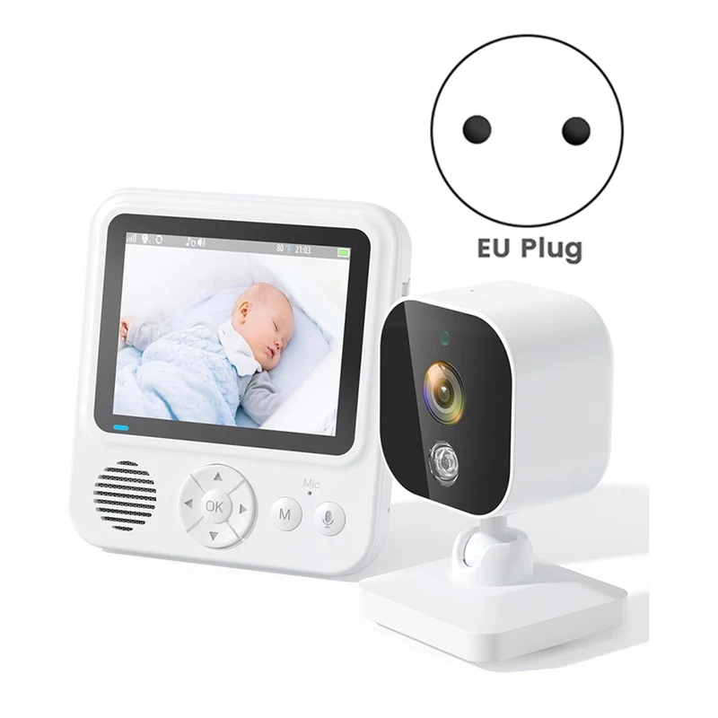 Babyphone vidéo sans fil, écran IPS 2.8 ", avec caméra et audio, pour bébé, nounou, conversation bidirectionnelle