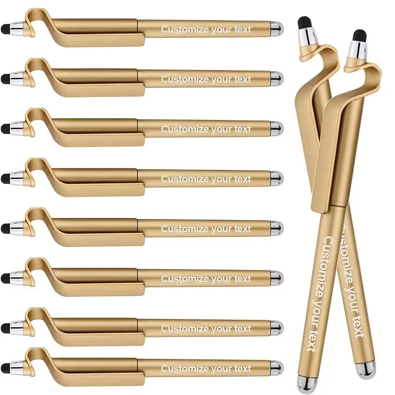 20 Personalized Custom Name Logo 3-in-1 Touch Ballpoint Pens for Back-To-School Gifts, Customizable with Logo Text, Metal Touch Screen Pen with Phone Holder, Supports Laser Engraving, Bulk Purchase of Office Supplies, Student Stationery, Party Favors