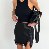 Linad Elegant Satin Embroidery Pencil Skirts Summer Sexy High Waist Split Mini Skirts For Women Fashion Slim Skirt Female 2025 3