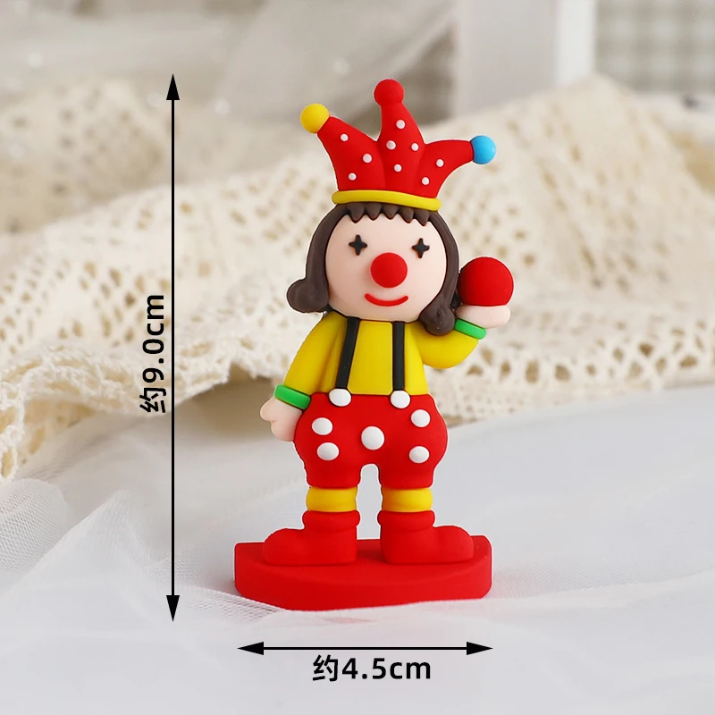 Baby Children's Happy Birthday Cake Topper Costume Circus Clown Elephant Party Dessert Card Dolls Cake Decoration Anniversary - Image 2
