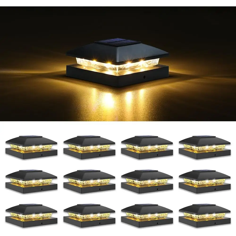 

4x4 Post Light 1000 Lumens - Outdoor Waterproof or Wooden/Vinyl Post, Black Deck Post Light, Warm White or Garden/Patio/Porch