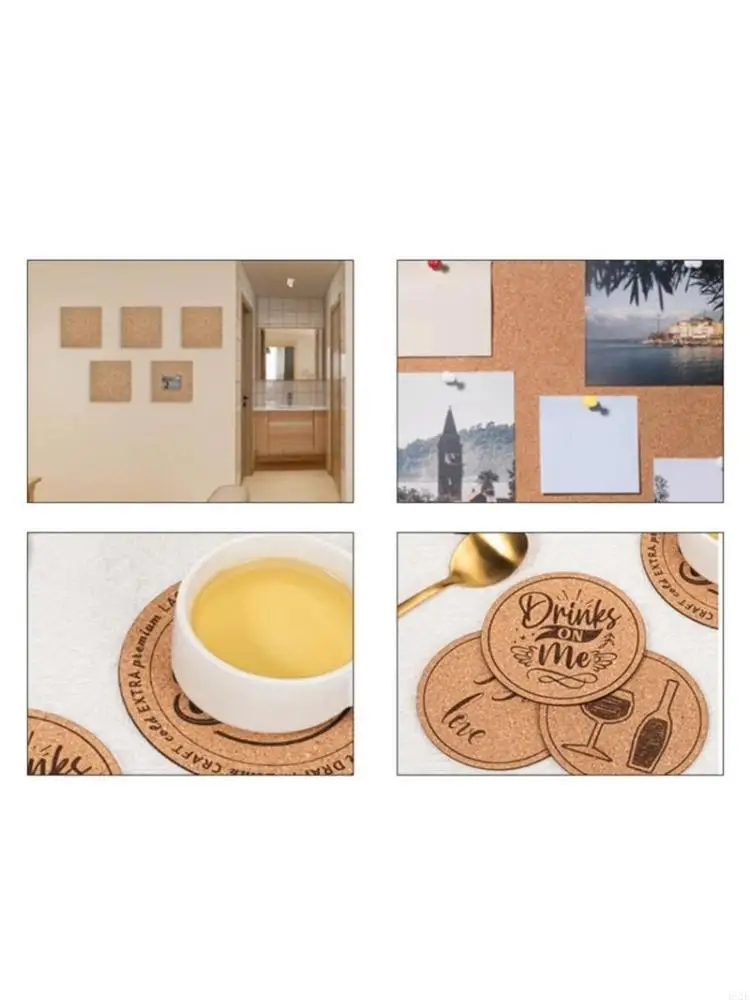 462E 4Pcs Cork Paper Board for Wall Decoration Creative Board Office Home Use Heat Resistant Board for H2D 3D Printer