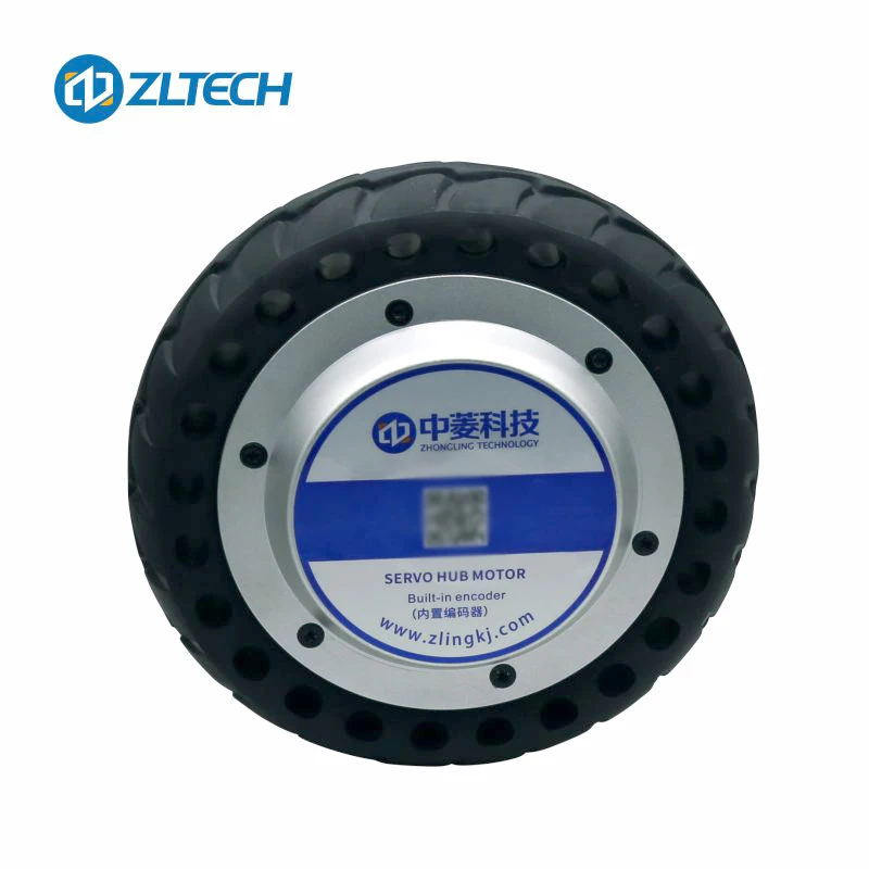 

HotZLTECH 8inch 24V 36V 48V 350W 150kg Payload Wheel Brushless DC Electric Wheel Hub Servo Motor with Rubber Tire for Clean Robo