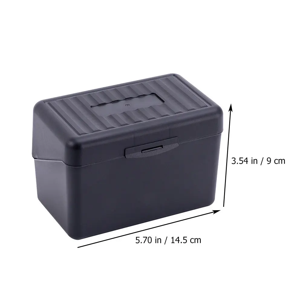 2Pcs Plastic Business Cards Holder Flip Cover Desktop Cards Organizer Office Supplies Black Stable Office Supplies