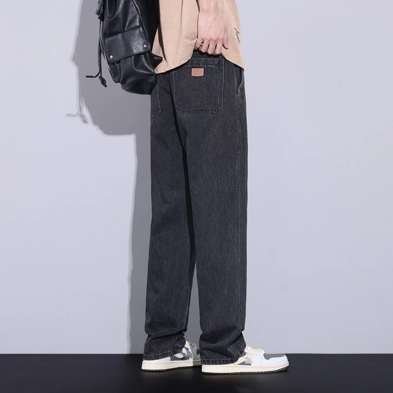 Youth Casual Pants Men's Korean Style Loose Wide Leg Jeans Streetwear Trendy Quality Trousers Student Demin Summer Man Clothing