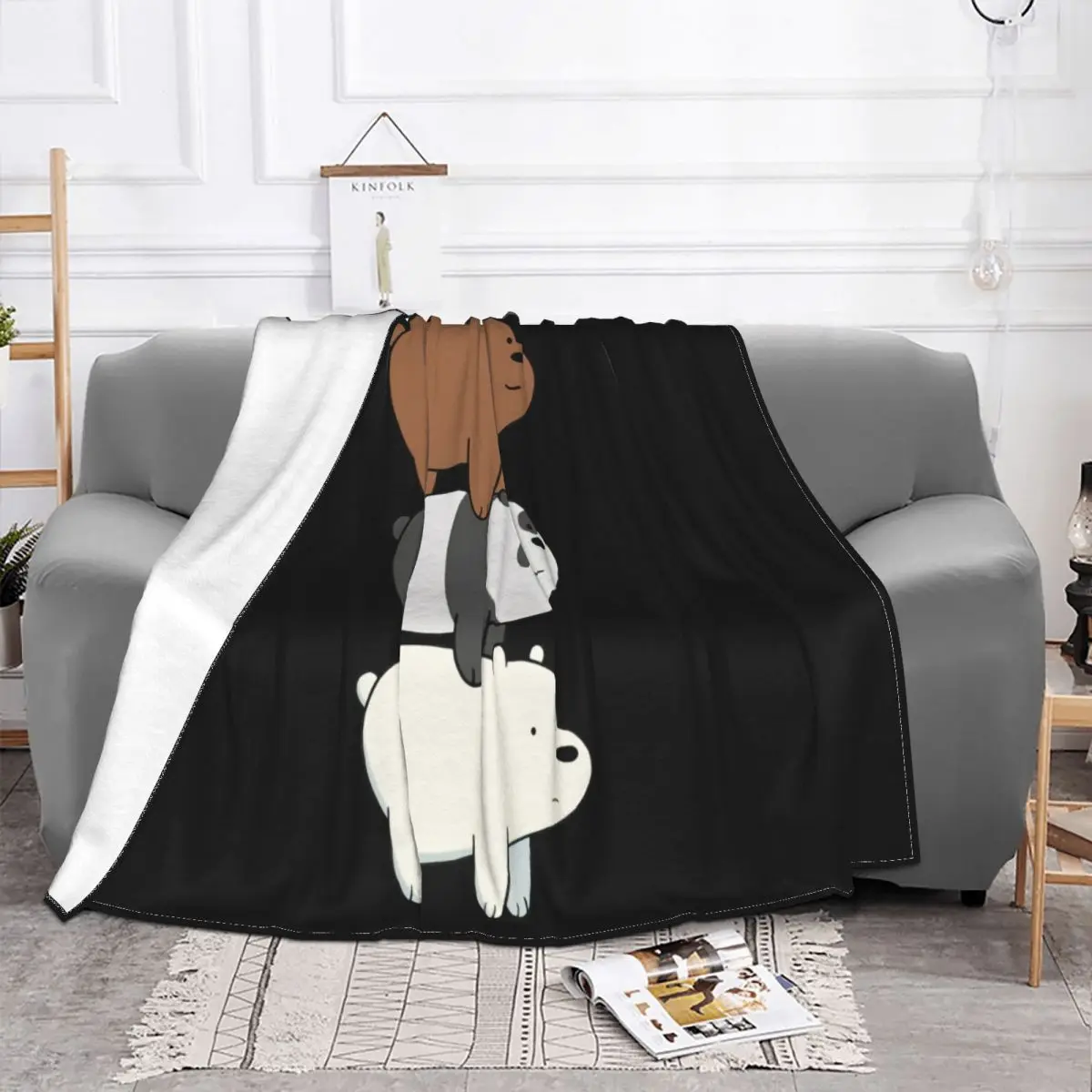 2018 New Arrive Funny The Three Bare Bears Cotton Funny T Women Good Quality Cheap Price Interested Throw Blanket