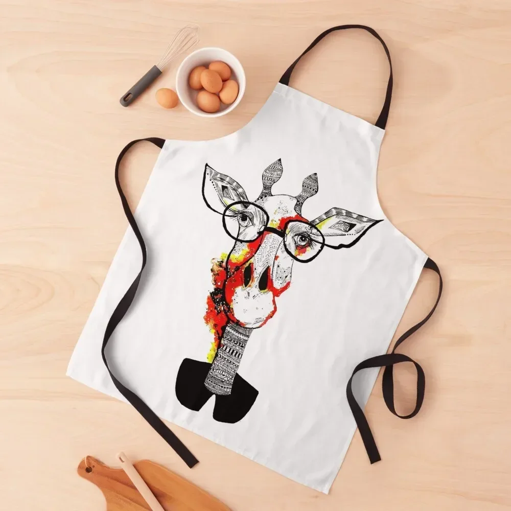 

Hipster giraffe is hipster Apron cookings for women barber uniform Apron