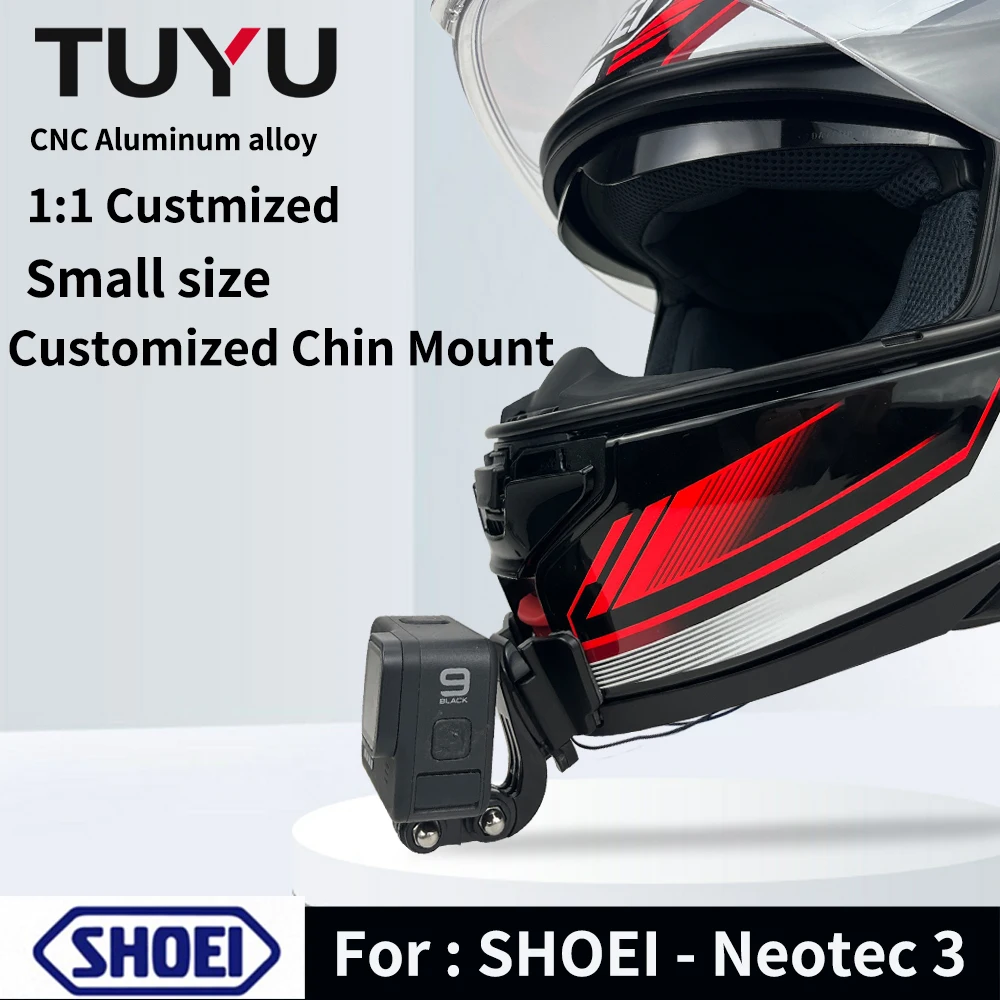 For SHOEI Neotec 3 Customized Helmet Chin Mount Aluminium Mount for GoPro Hero 12 11 10 9 8 7 Insta360 X3 X2 ACE Pro DJI Camera