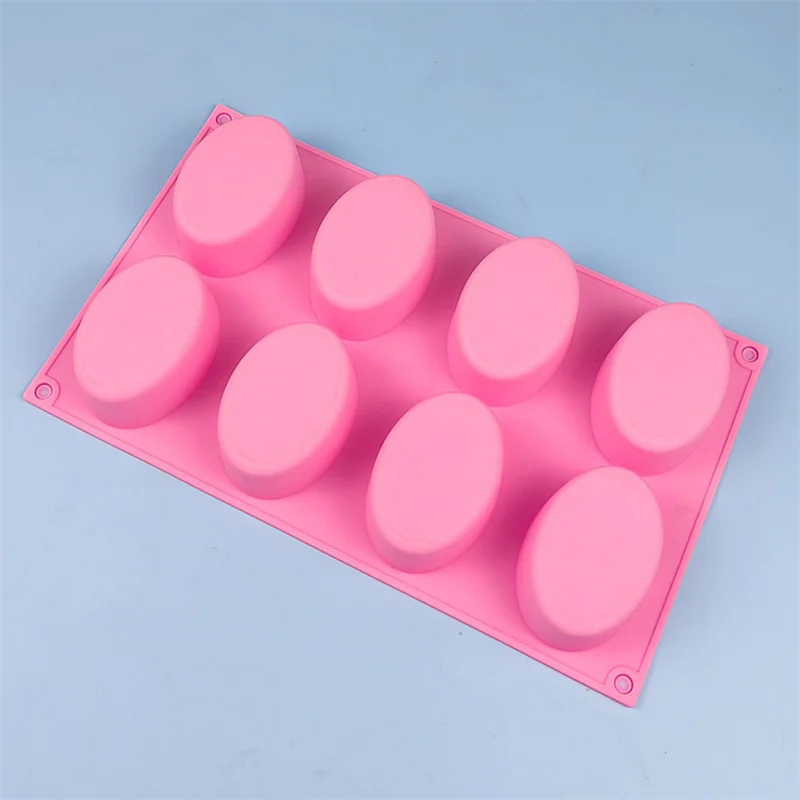 8 Cavity Silicone Soap Molds Oval Shape DIY Soap-making Supplies Handmade Chocolate Cake Mould Soap Making Tools Birthday Gifts