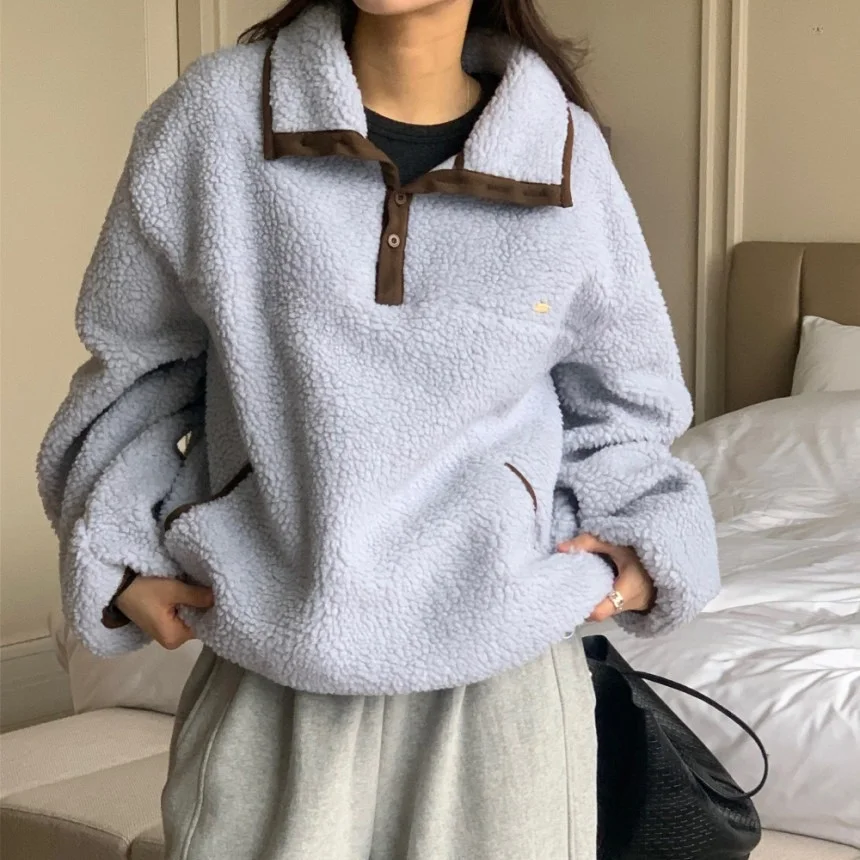 سترة نسائية كبيرة الحجم Fce Jaet دافئة متعددة الاستخدامات غير رسمية Sle Dongdaemun Ins خريف شتاء جديد وصول ملابس الشارع #3