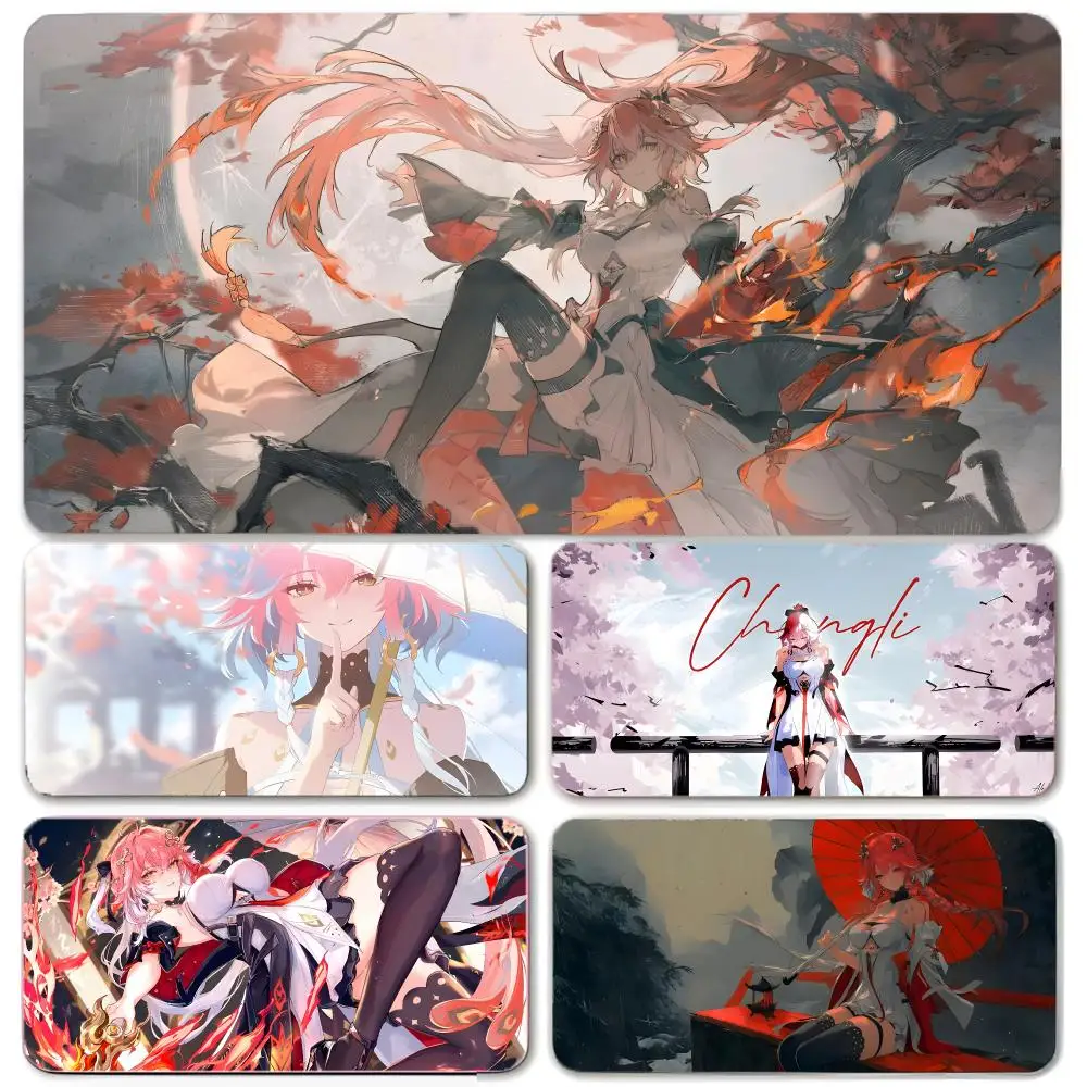 game character W-Wuthering Waves Changli Mouse Pad Large Gaming Mousepad with Thick Stitched Edge Non-Slip Desk Mat