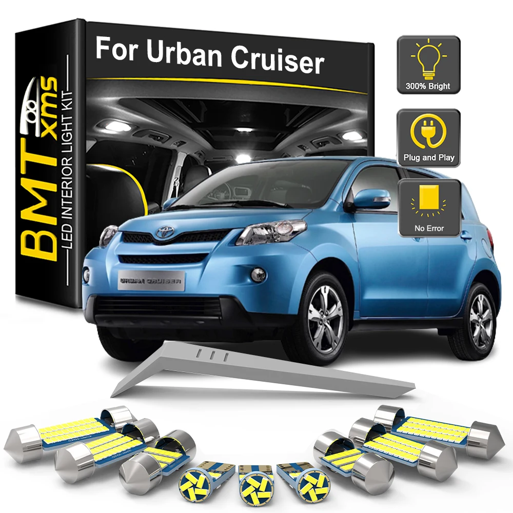 BMTxms 8Pcs LED Interior Light Bulb Kit For Toyota Urban Cruiser 2007-2013 2014 2015 2016 Vehicle Reading Lamp Car Accessories