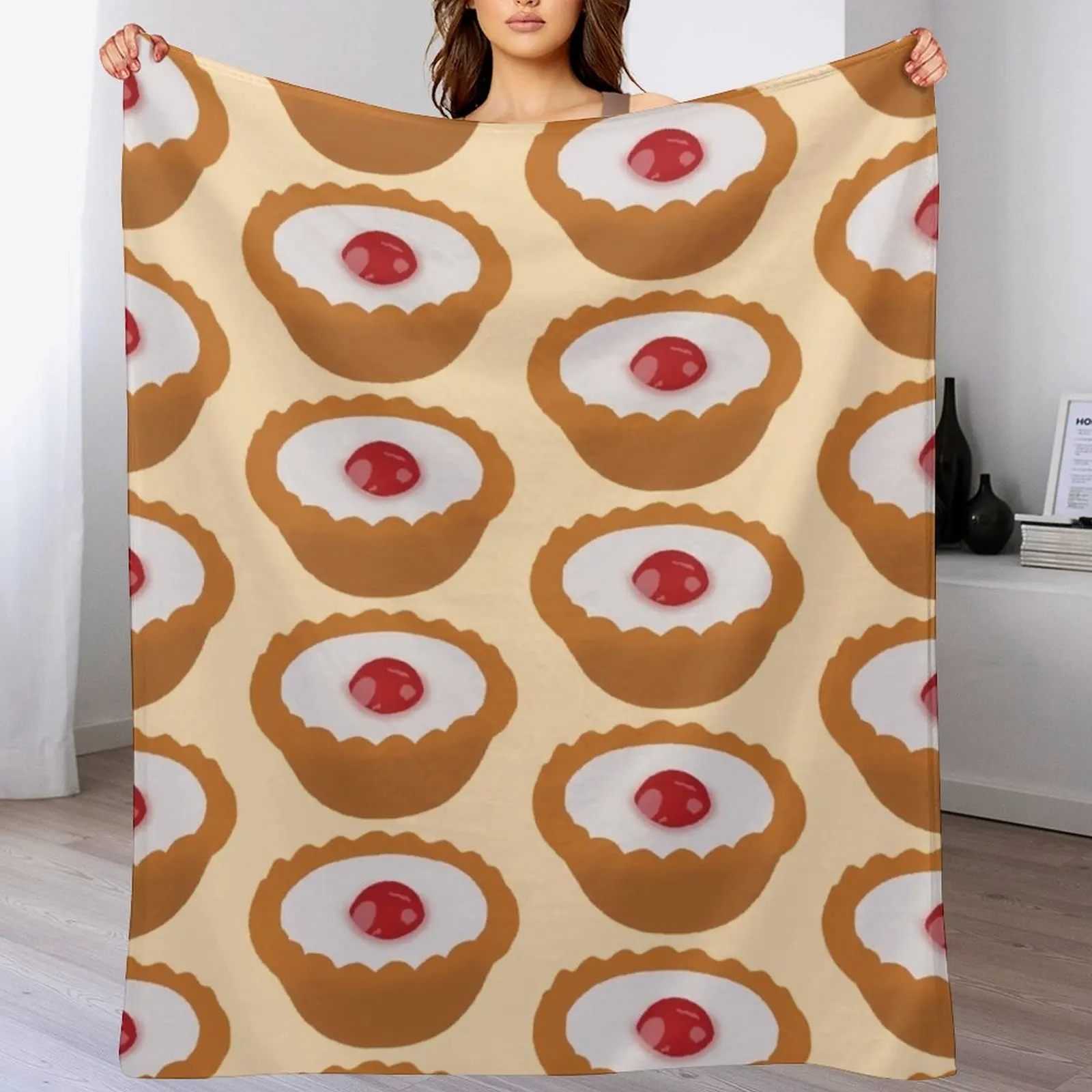 

Cherry Bakewell Tart Throw Blanket