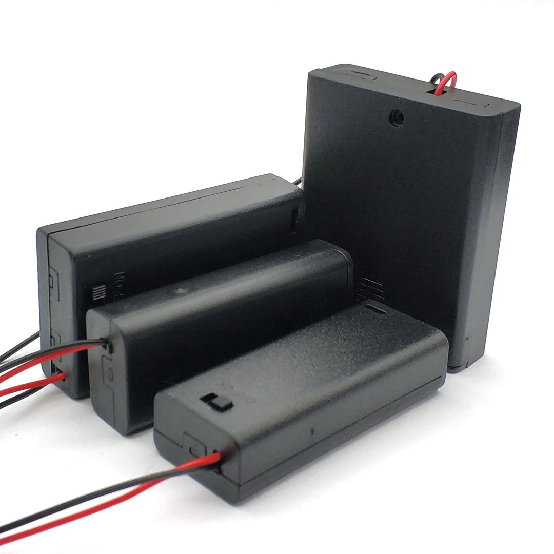 AAA Battery Holder Case Box with Leads with ON/OFF Switch Cover 2 3 4 Slot Standard Battery Container