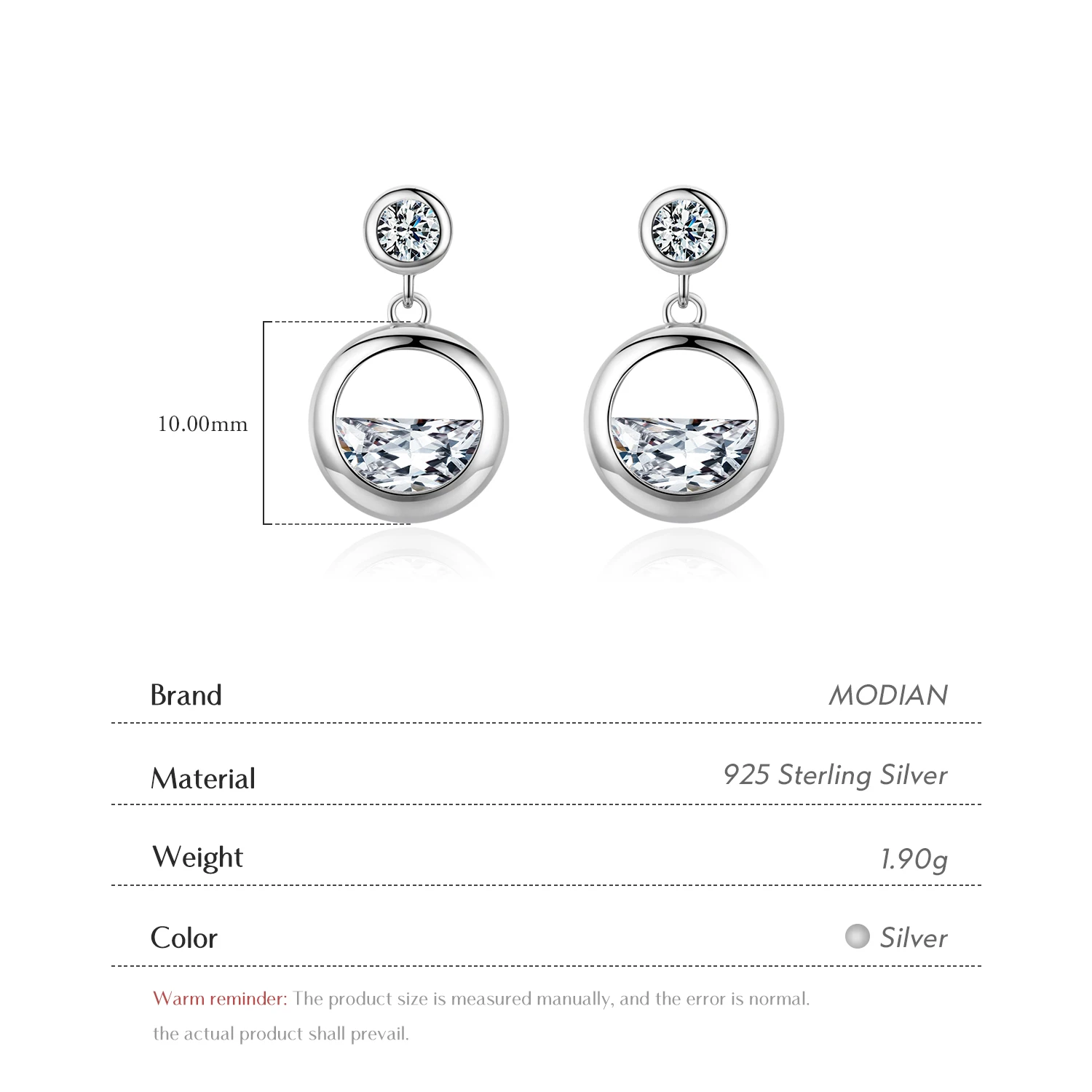 Modian Sparkling Round Irregular Clear Zircon Drop Earrings Gold Color Dangle Ear 925 Sterling Silver Fashion Wedding  Jewelry
