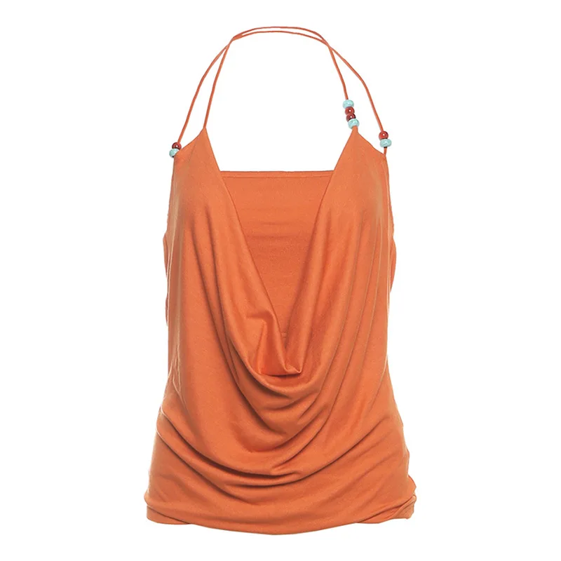 2025 Foreign Trade New Women's Solid Color Vest Women's Clothing Fashion Commuting Temperament Elegant Versatile Top
