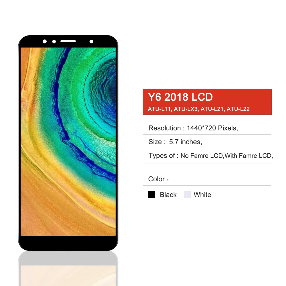 5.7\'\' For Huawei Y6 2018 LCD Display Touch Screen Digitizer For Huawei Y6 Prime 2018 LCD ATU L11 L21 L22 LX1 LX3 L31 Screen