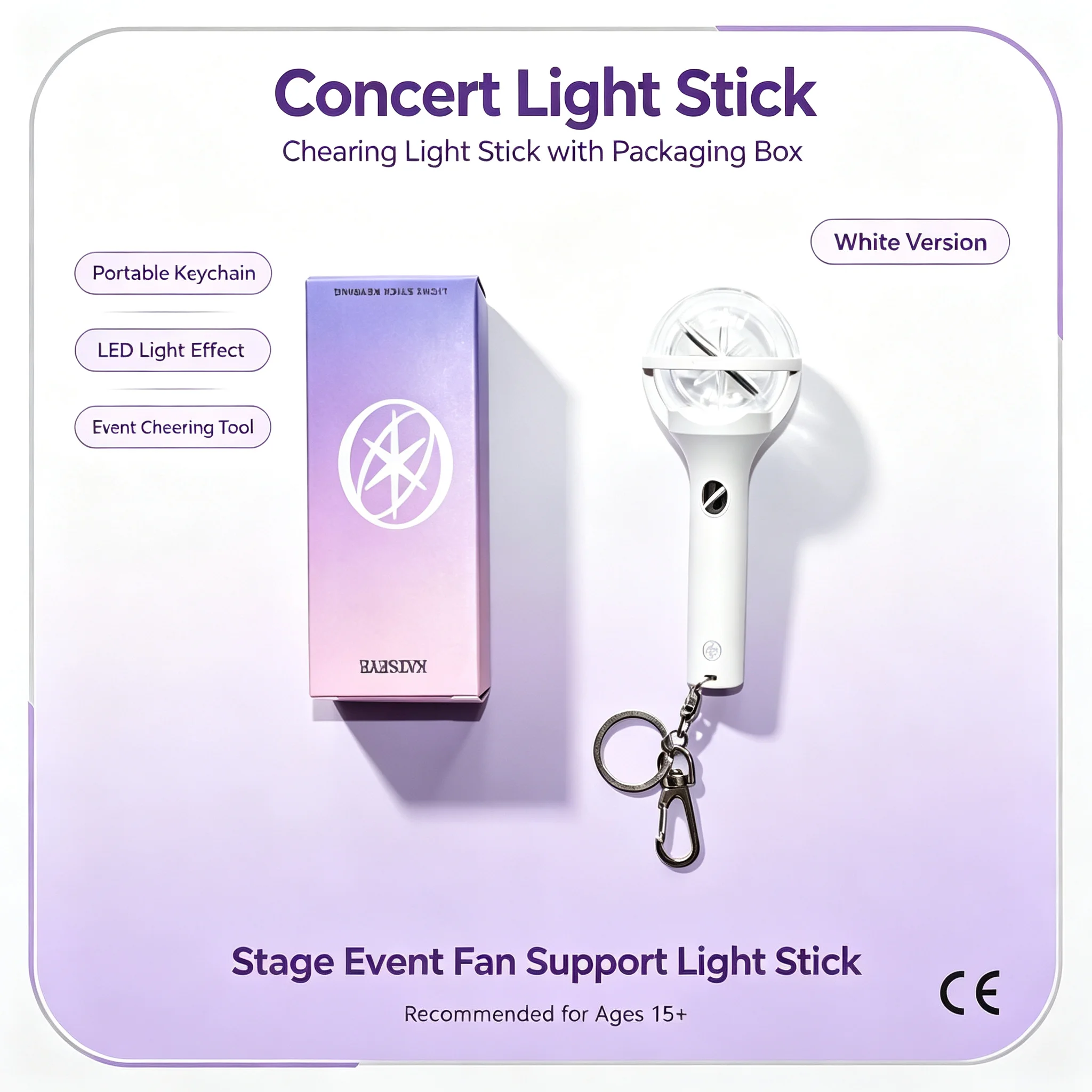 Hot Katseye Mini Light Stick Keychain Led Glowing Pendant Key Ring Concert Cheering Accessory For Kpop Fans Bag Decoration Gift
