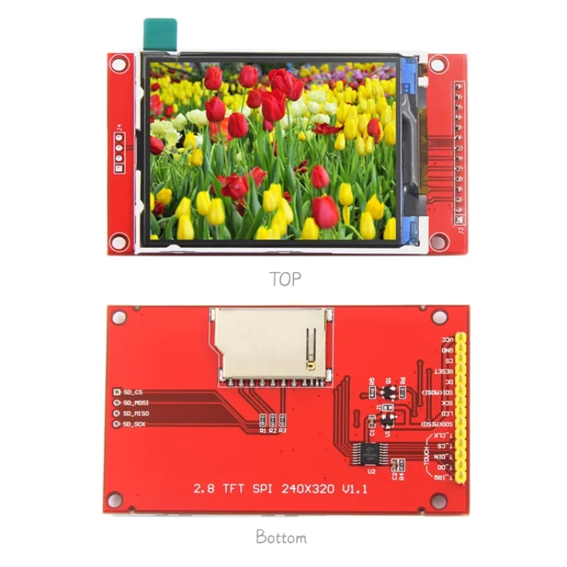 2.8 인치 SPI LCD 스크린 모듈, 240*320 TFT 모듈, ILI9341, 최소 4 개의 IO를 차지