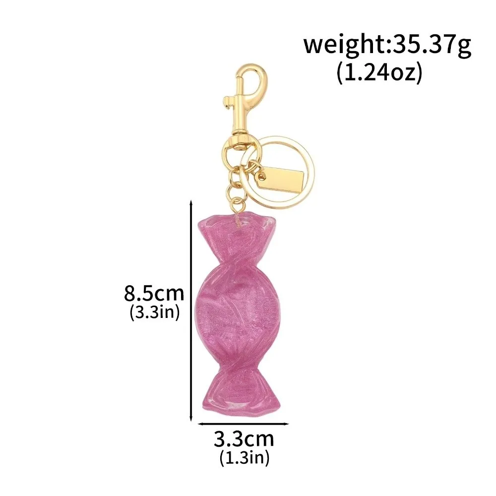Ins Colored Candies Keychain Sparkling Backpack Decoration Candy Pendant Keyring Alloy Bag Car Outdoor Gadgets