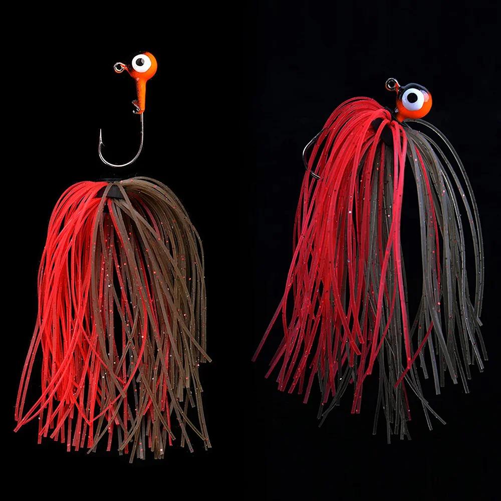 20/40Pcs Silicone skirts for jigs Spinnerbaits Buzzbaits DIY Rubber Artificial bait 50 Strands Jig heads Lure Fishing Tackle