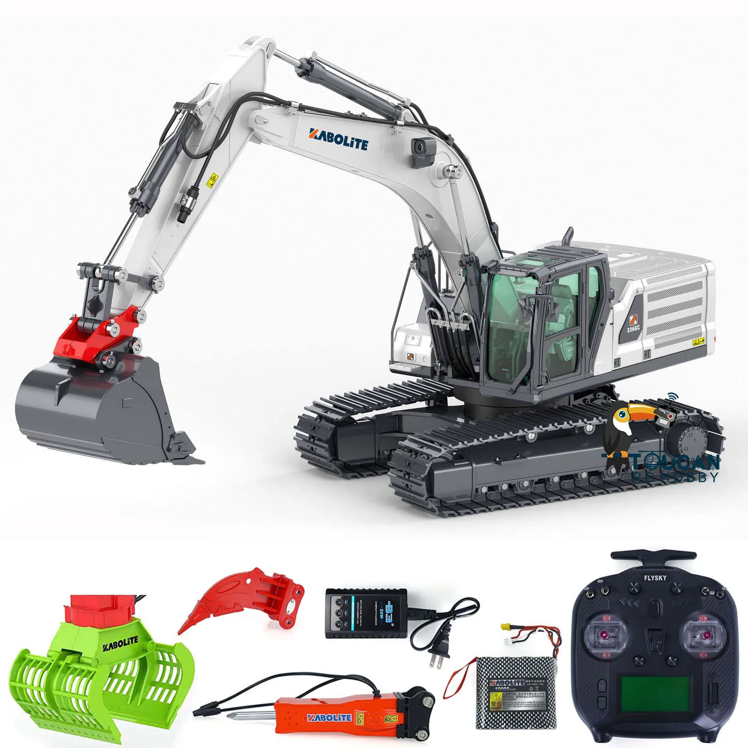 

Kabolite 1/16 RC Hydraulic Excavator K961S HUINA Upgraded Version K336GC Light Engineering Digger Model Claw Ripper